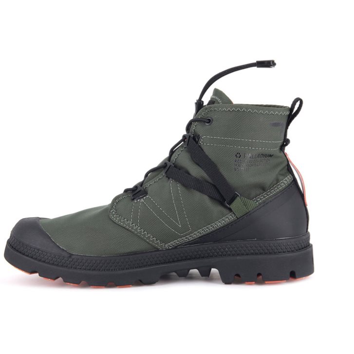 Palladium Pampa Travel Lite+ Waterproof Men's Boots Olive | UK J120-GSU